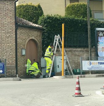 Lavori in atgto all'impianto semaforico della Madonna 7 Dolori