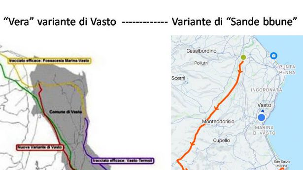 Variante alla 16: le carte topografiche riprodotte su NoiVastesi